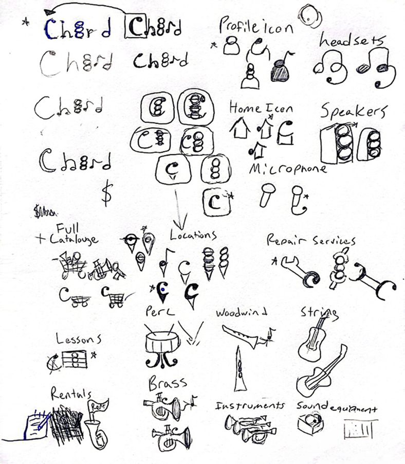 Chord app icon concepts and sketches