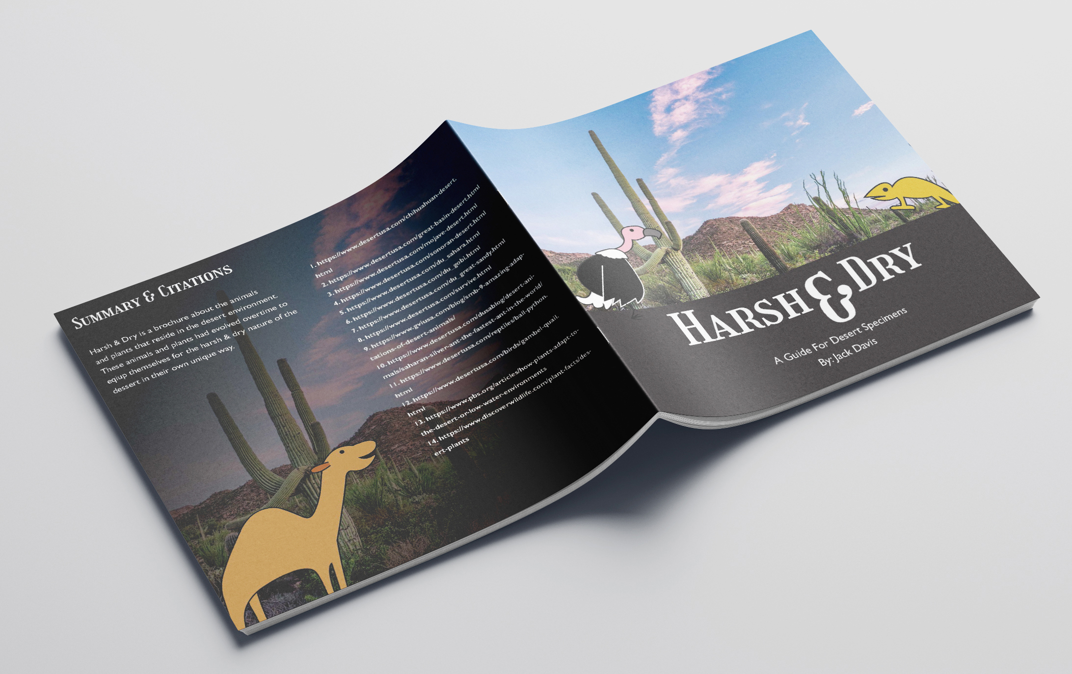 Typography brochure mockup title and back