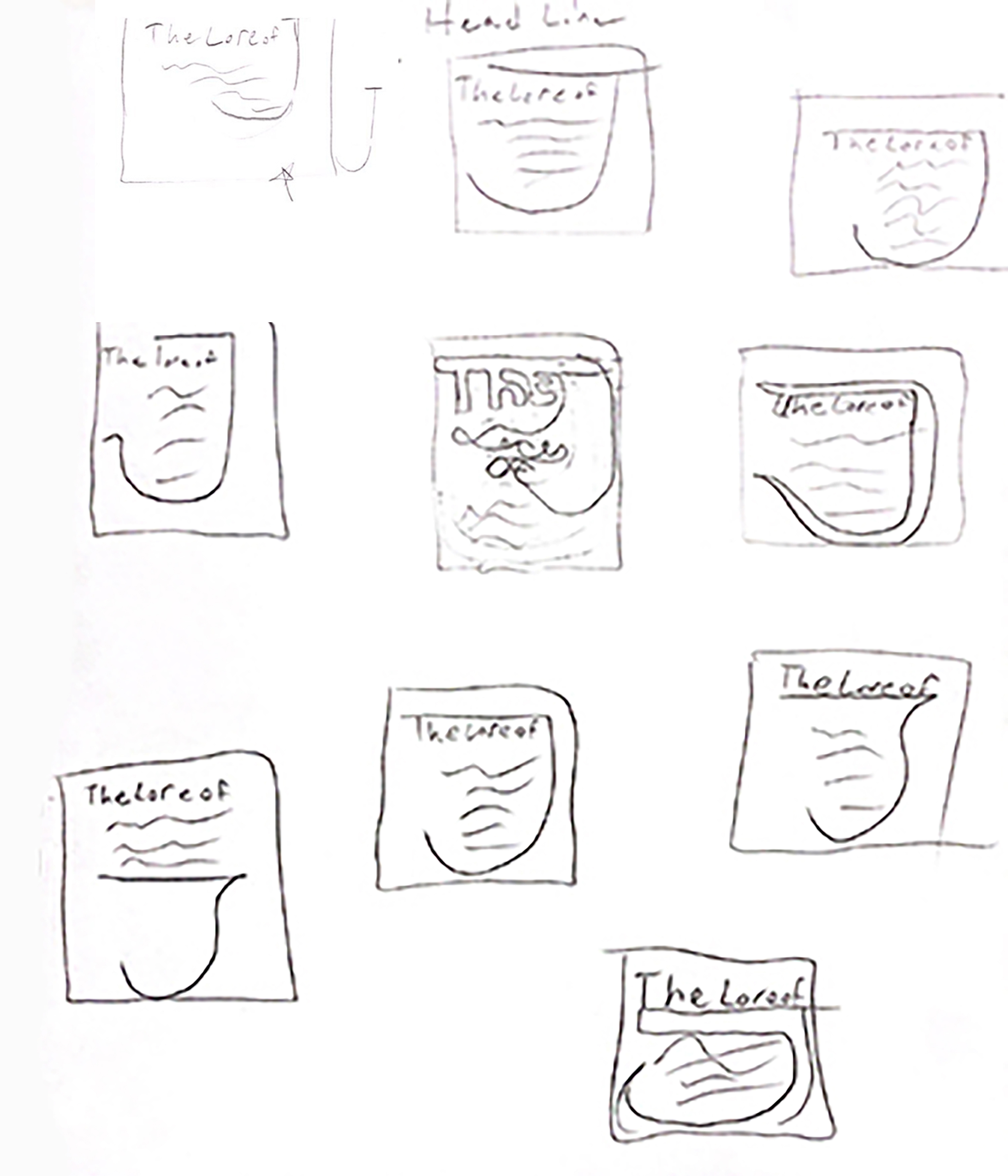 Headline design sketches