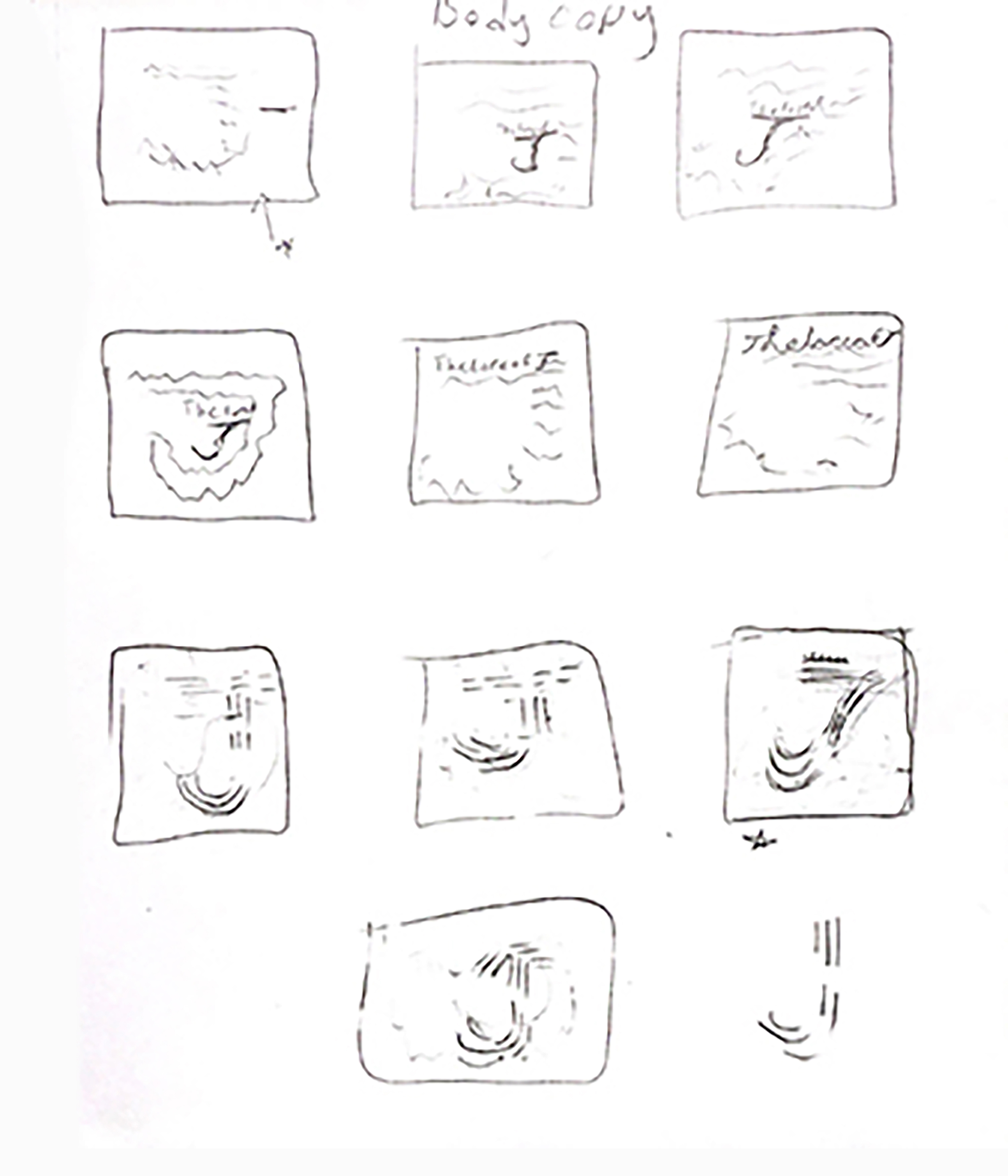 Body Copy design sketches